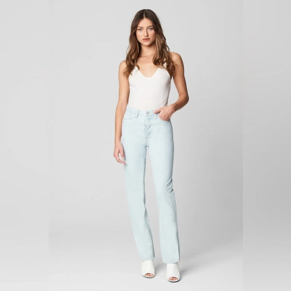 BLANK NYC Jeans Cooper Straight Leg Women’s 25 LONG High Rise Light Wash Slim - Picture 3 of 13